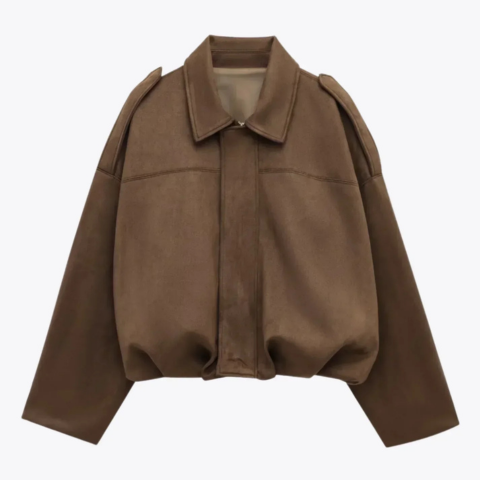 Women’s Suede Oversized Jacket | Warm