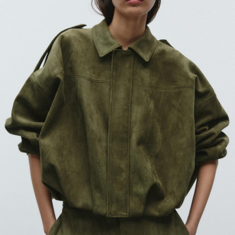 Women’s Suede Oversized Jacket | Warm