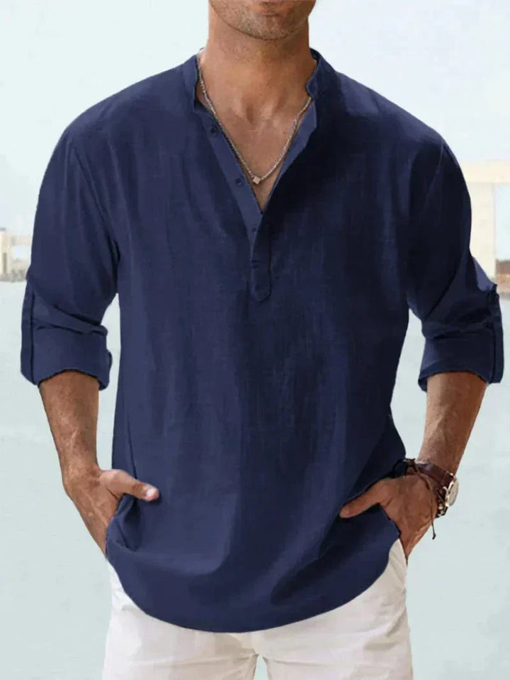 Men’s Old Money Style Linen Shirt | Long Sleeve