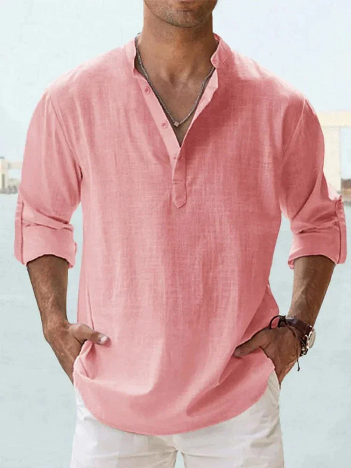 Men’s Old Money Style Linen Shirt | Long Sleeve