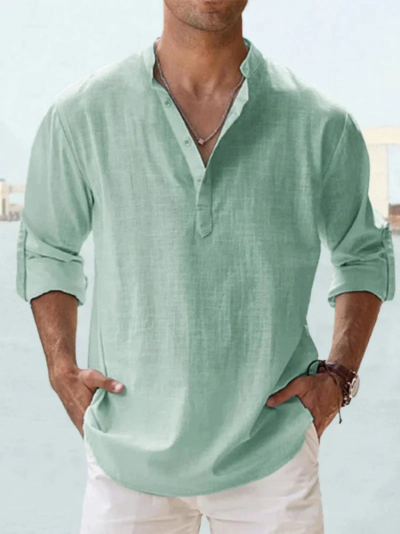 Men’s Old Money Style Linen Shirt | Long Sleeve