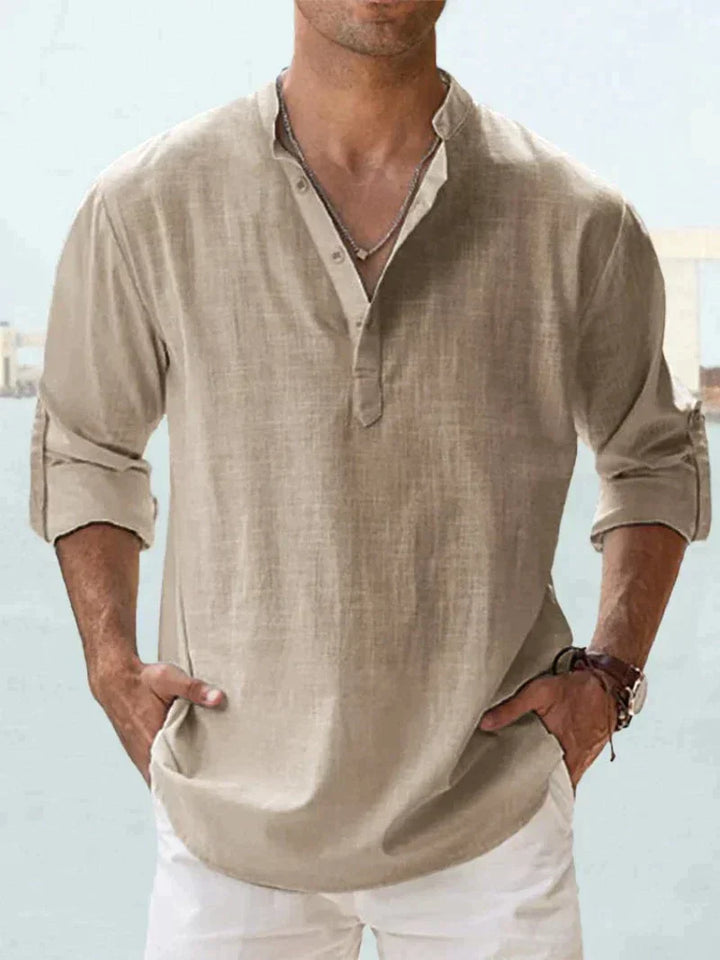 Men’s Old Money Style Linen Shirt | Long Sleeve