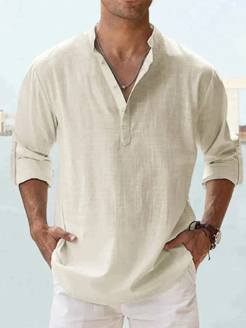 Men’s Old Money Style Linen Shirt | Long Sleeve