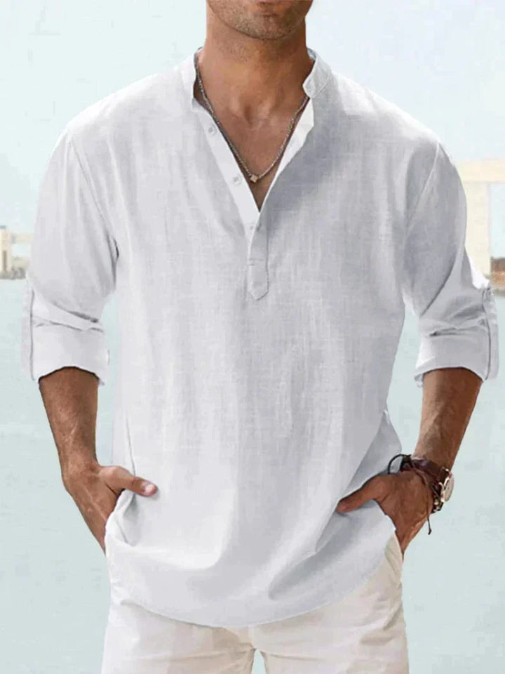 Men’s Old Money Style Linen Shirt | Long Sleeve