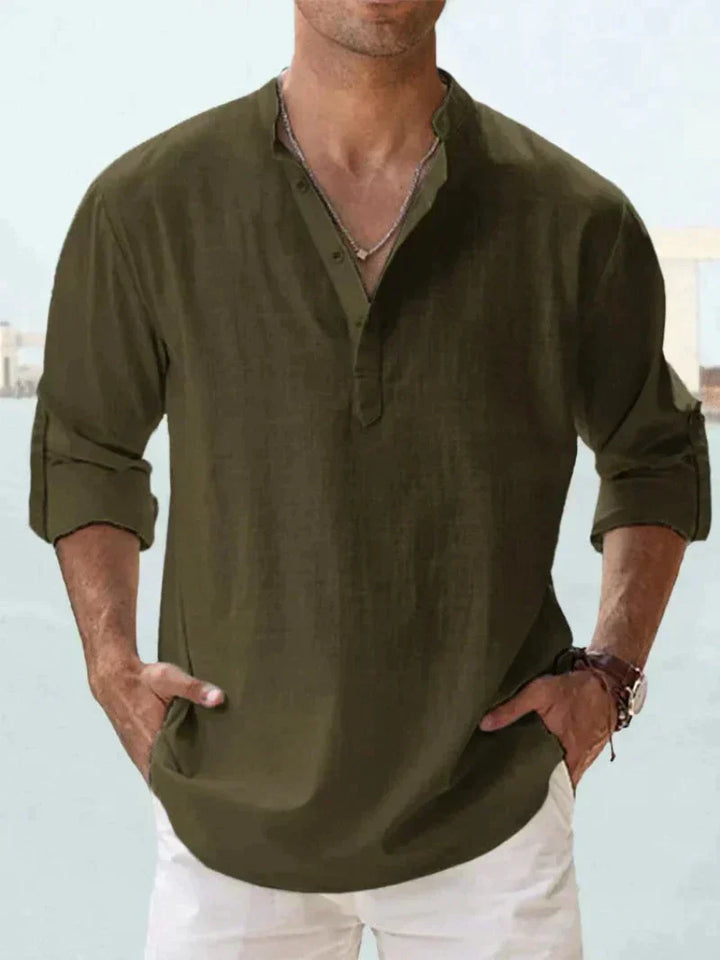 Men’s Old Money Style Linen Shirt | Long Sleeve
