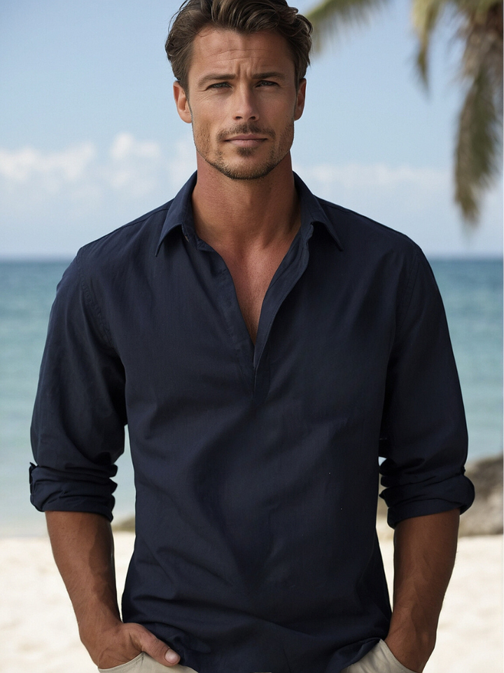 Men’s Old Money Style Linen Shirt | Long Sleeve