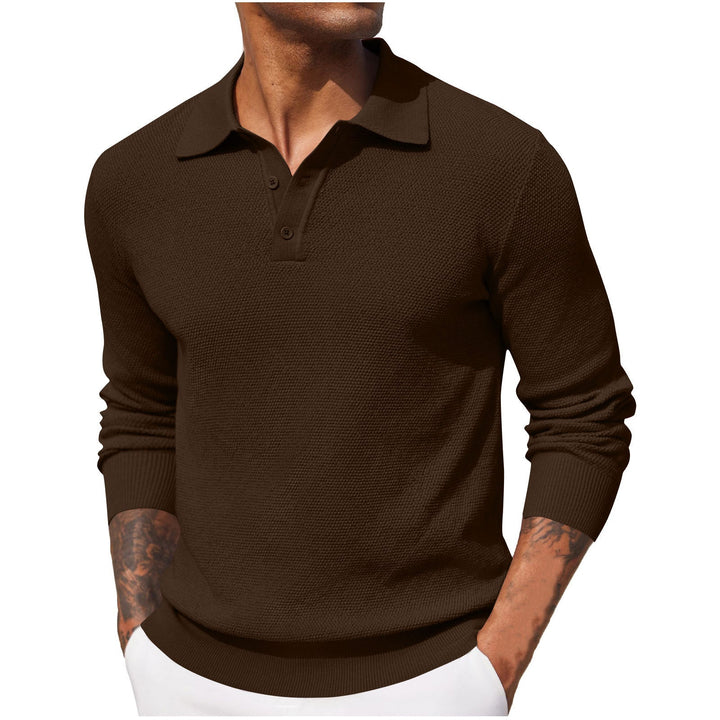 Men's breathable linen polo shirt | Long sleeves