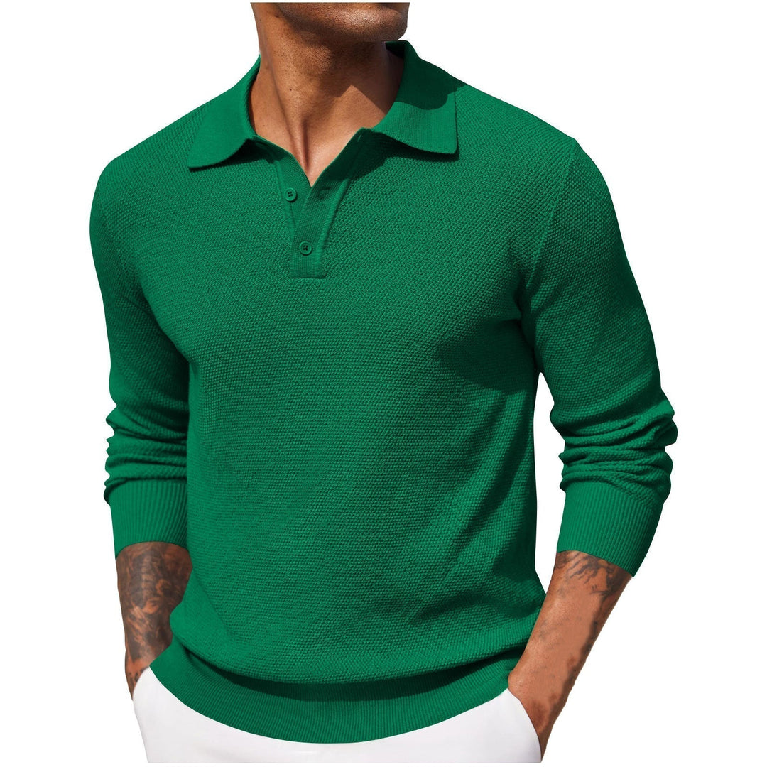 Men's breathable linen polo shirt | Long sleeves