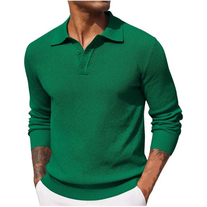 Men's breathable linen polo shirt | Long sleeves