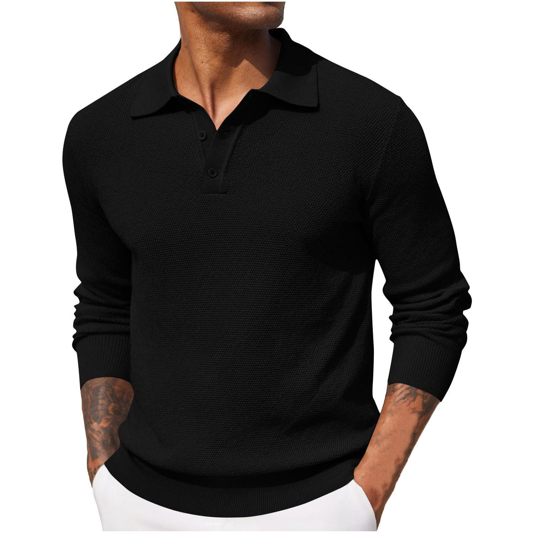 Men's breathable linen polo shirt | Long sleeves
