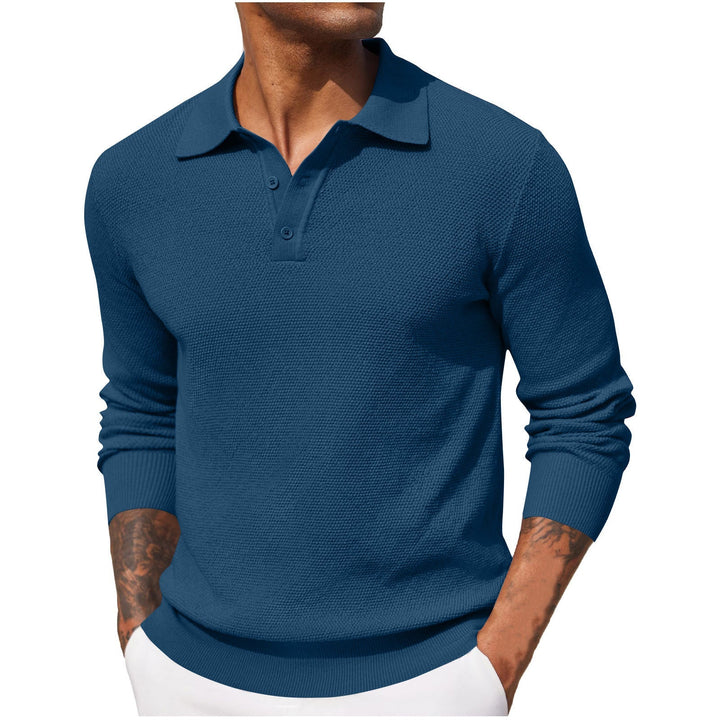 Men's breathable linen polo shirt | Long sleeves