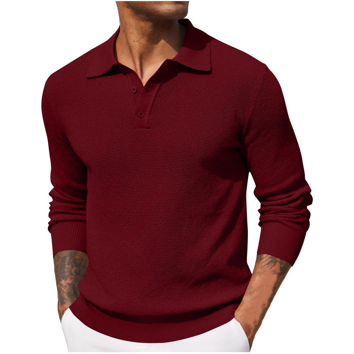Men's breathable linen polo shirt | Long sleeves