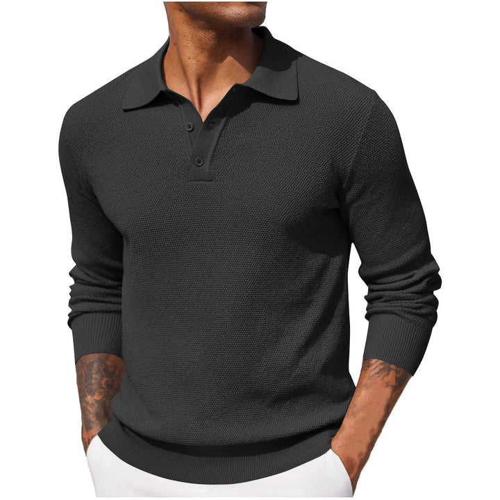 Men's breathable linen polo shirt | Long sleeves