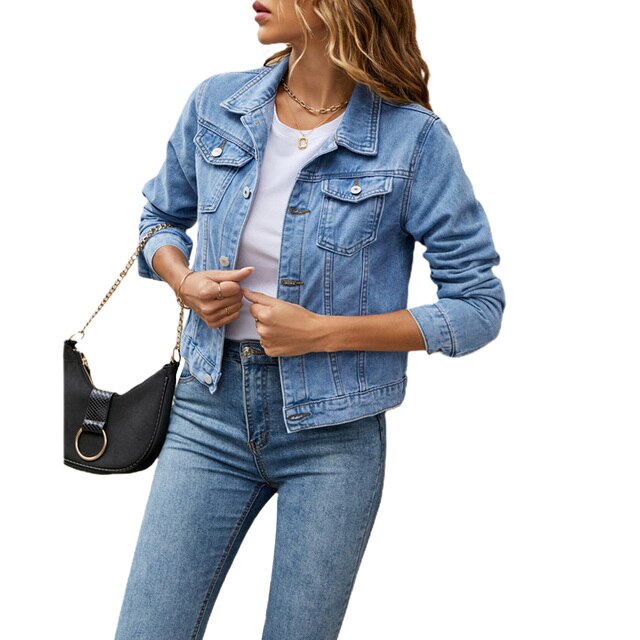 Women's casual denim jacket | Warm