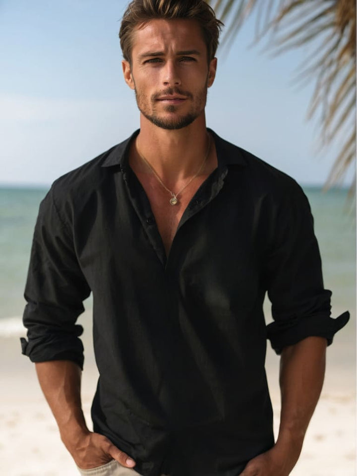 Men’s Old Money Style Linen Shirt | Long Sleeve