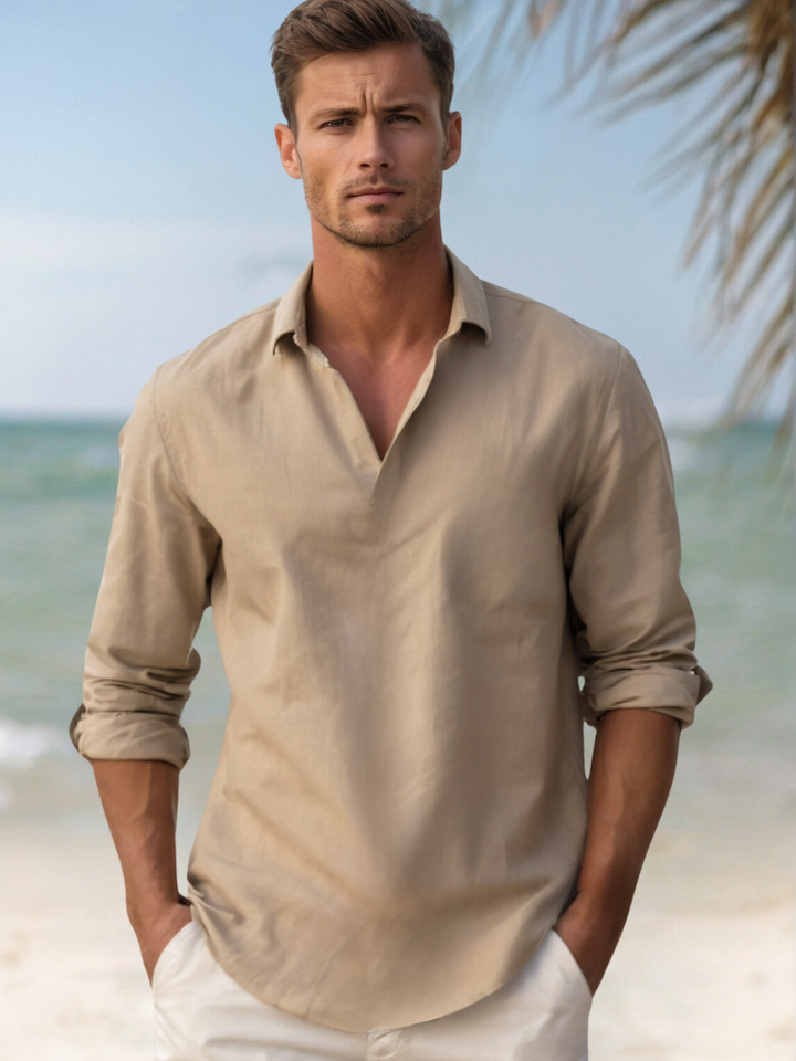 Men’s Old Money Style Linen Shirt | Long Sleeve