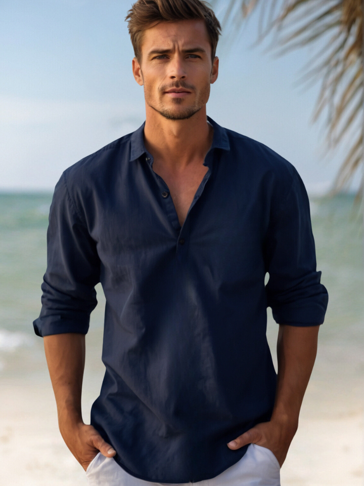 Men’s Old Money Style Linen Shirt | Long Sleeve