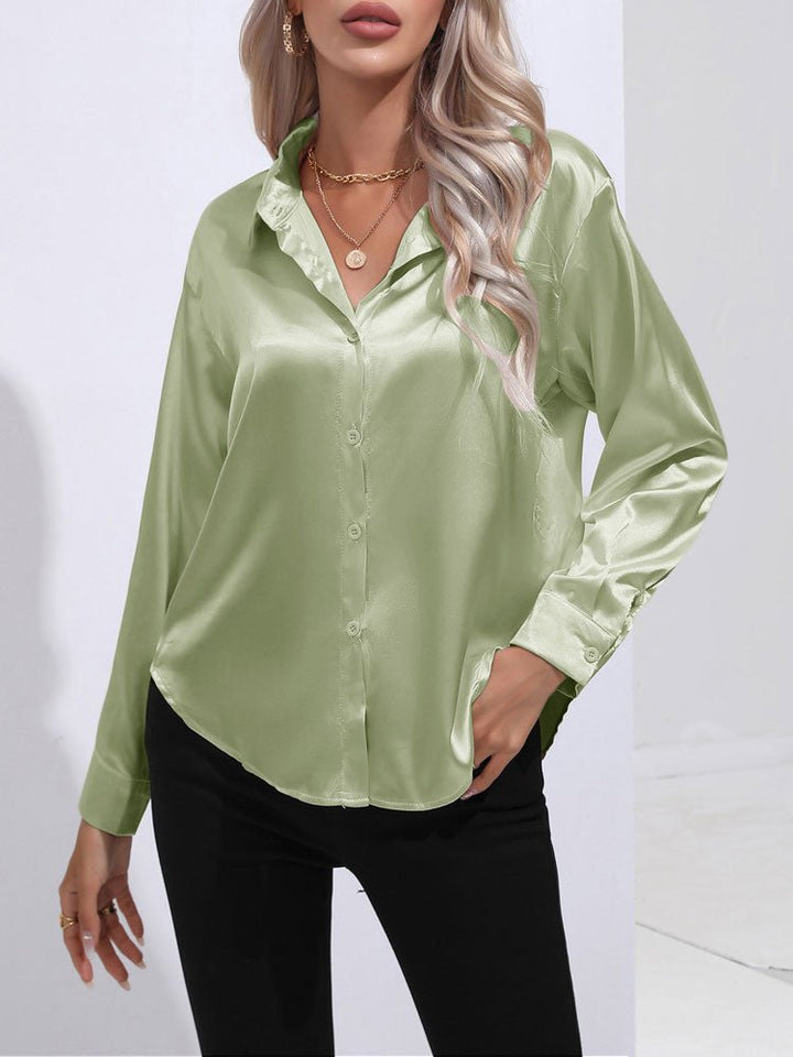 Women’s Satin Blouse | Long Sleeve