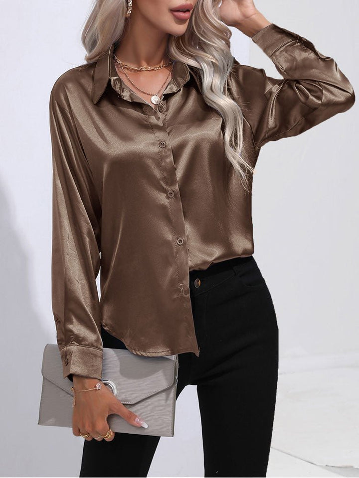 Women’s Satin Blouse | Long Sleeve